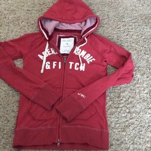 Red Abercrombie and Fitch zip up